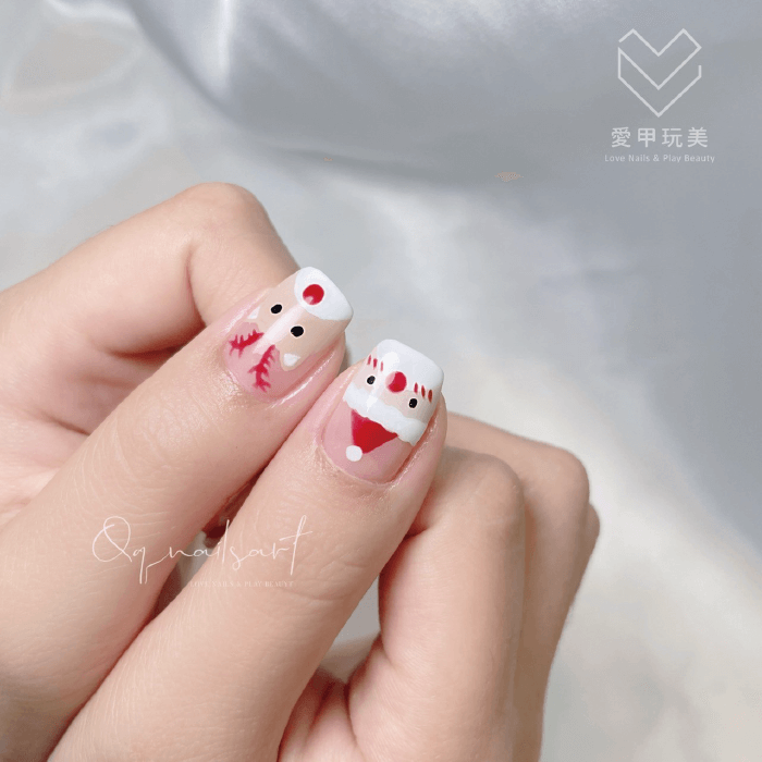 可愛的聖誕風格,讓生活更有儀式感 QQ老師美甲作品-台中美甲推薦