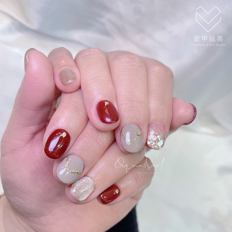 低調奢華展現了內斂的氣質和高雅的品味 QQ老師美甲作品-台中美甲推薦