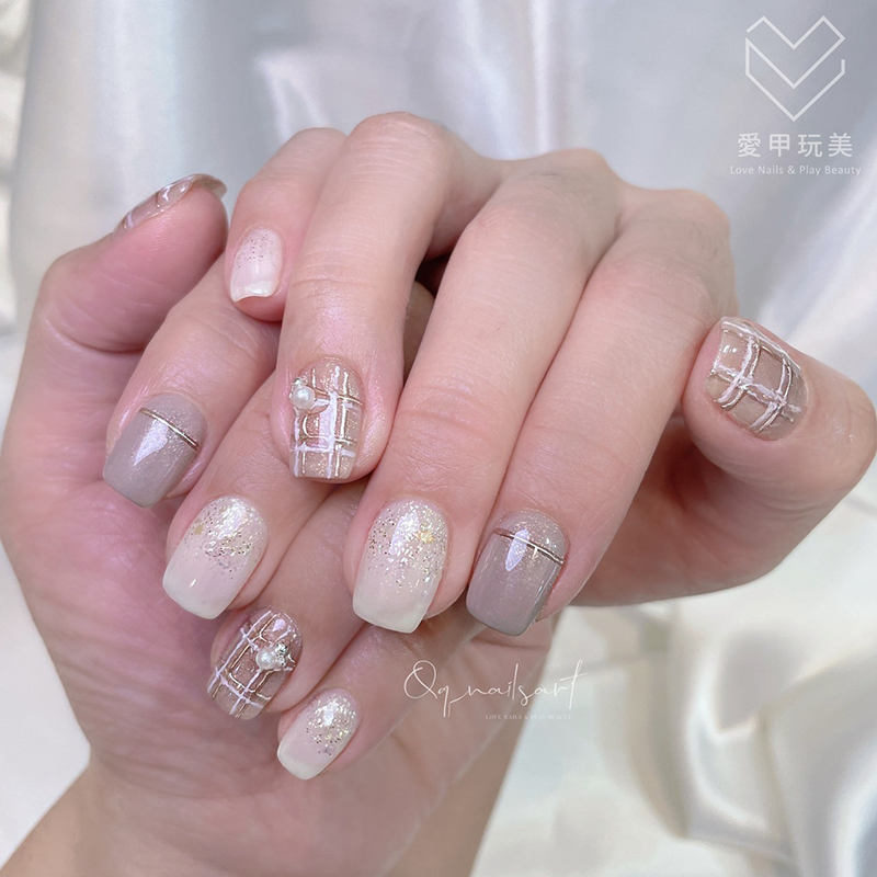 不僅充滿了美感,還展現了對細節的極致追求和專業技術 QQ老師美甲作品-台中美甲推薦