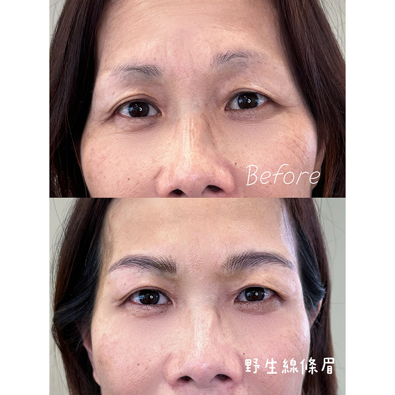 依照個人的眉型展現自然眉毛的樣態, 不僅遠看人人稱羨、近距離看也看不出破綻 女生飄眉-台中飄眉推薦