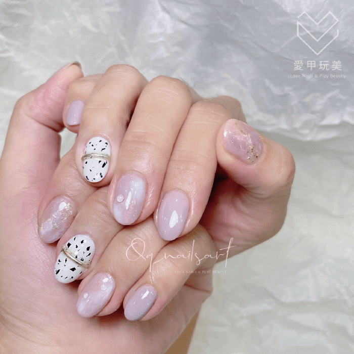 亮亮透透的紫色,就像糖果一樣想咬一口 QQ老師美甲作品-台中美甲推薦